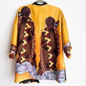 Dancing Girlóprint by Irene Klar Silk Hand Painted Jacket XL